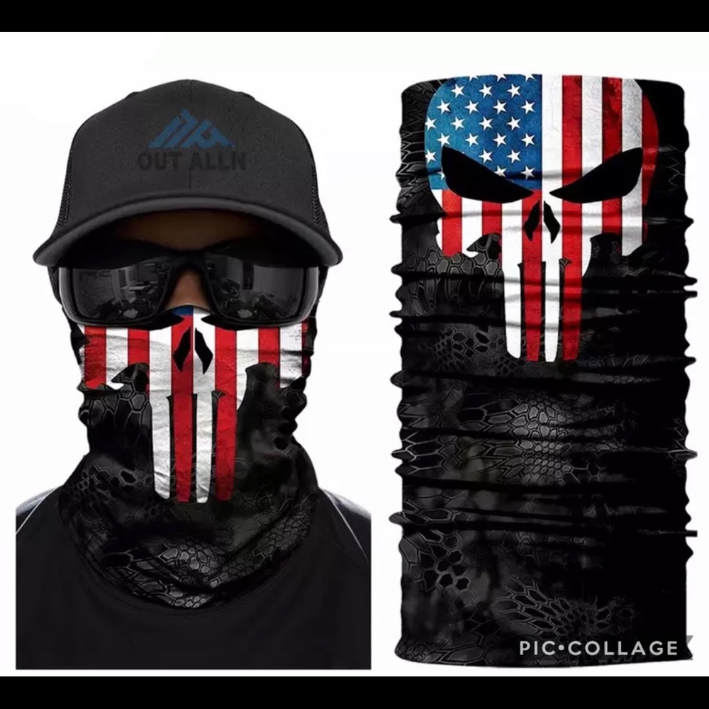 Punisher gaitor face mask USA American